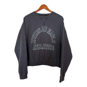 American Eagle Outfitters Men's Dark Gray Crewneck Sweater